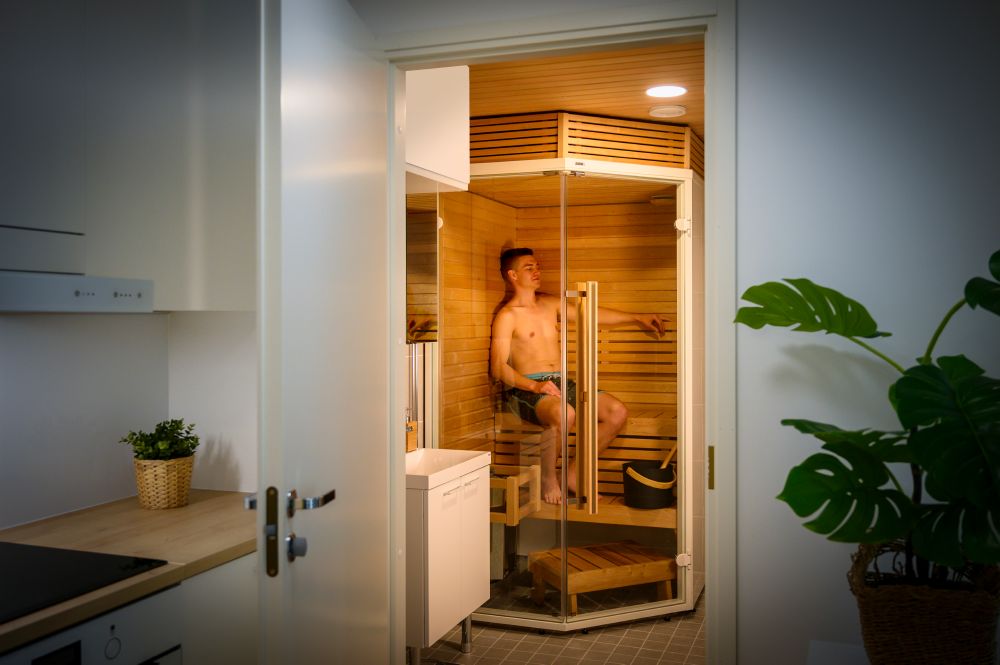 Harvia SIRIUS hoekversie| Badkamer sauna kit | SC1111K / SC1212K / SC1412K