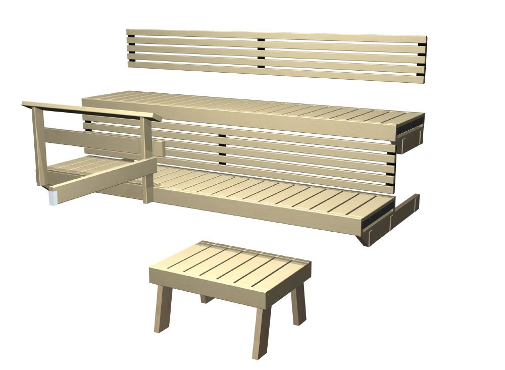 Harvia bankenset | Formule 22 Aspen / Els / Hittebehandelde Aspen | FO2200HA / FO2200LE / FO2200LHA