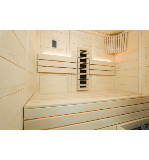 Harvia Alaska Mini Infra+ | Massief sauna infrarood sparrenhout binnensauna kit | 160 x 110 x 204 cm (B/D/H)