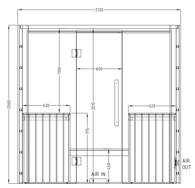 Harvia Olympus | Innensauna Fichtenholz Bausatz | 212 x 204 x 206 cm (B/T/H) | 4020830