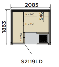 Harvia Solide | Binnensauna sparrenhout kit | S2119LD / S2122LD / S2125LD