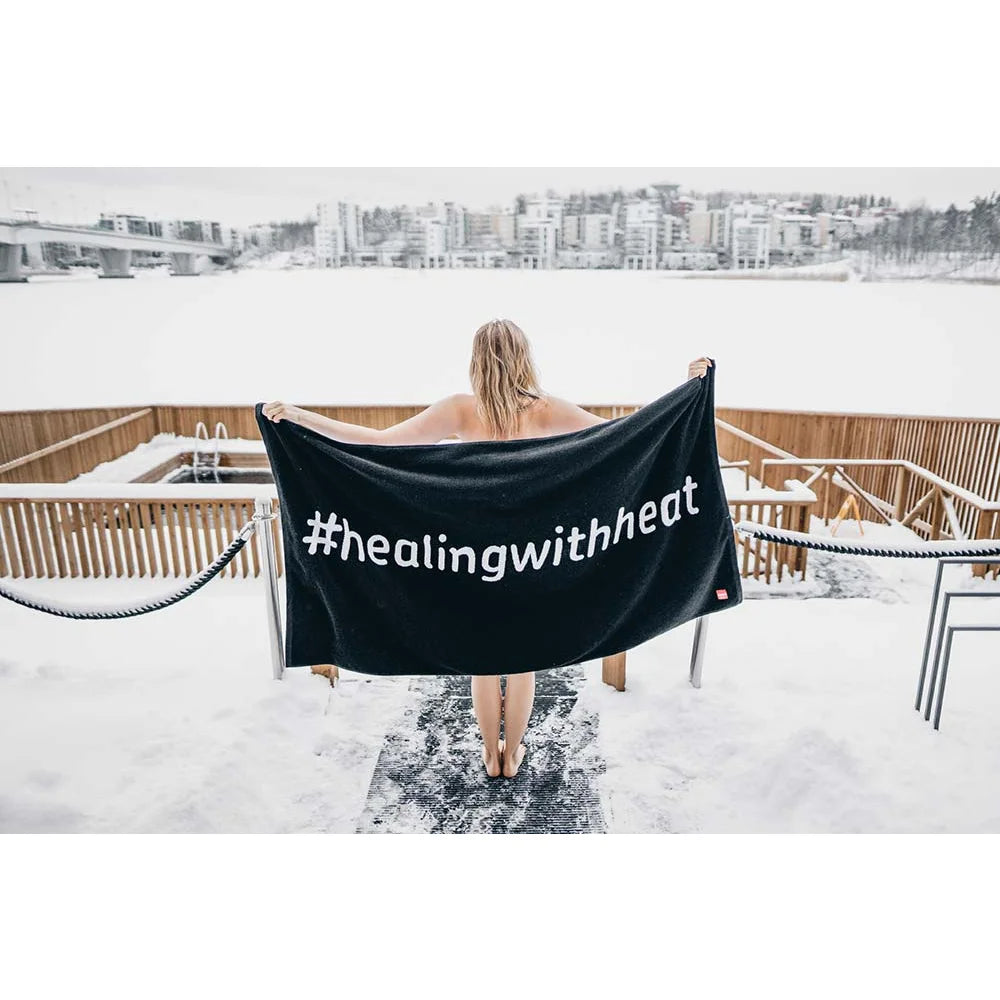 Harvia Handtuch #healingwithheat 90 x 170 cm Schwarz | SAC80400