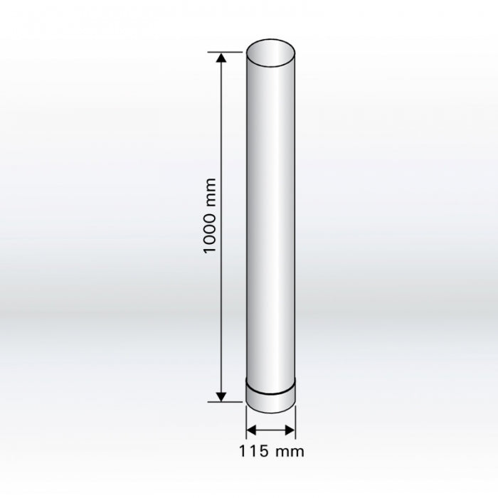 Harvia WZ115100 | RVS buis enkelwandig niet geïsoleerd 1000 mm | WZ115100