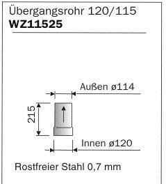 Harvia WZ115120 | Adapterbuis roestvrij staal 120/115 | WZ115120